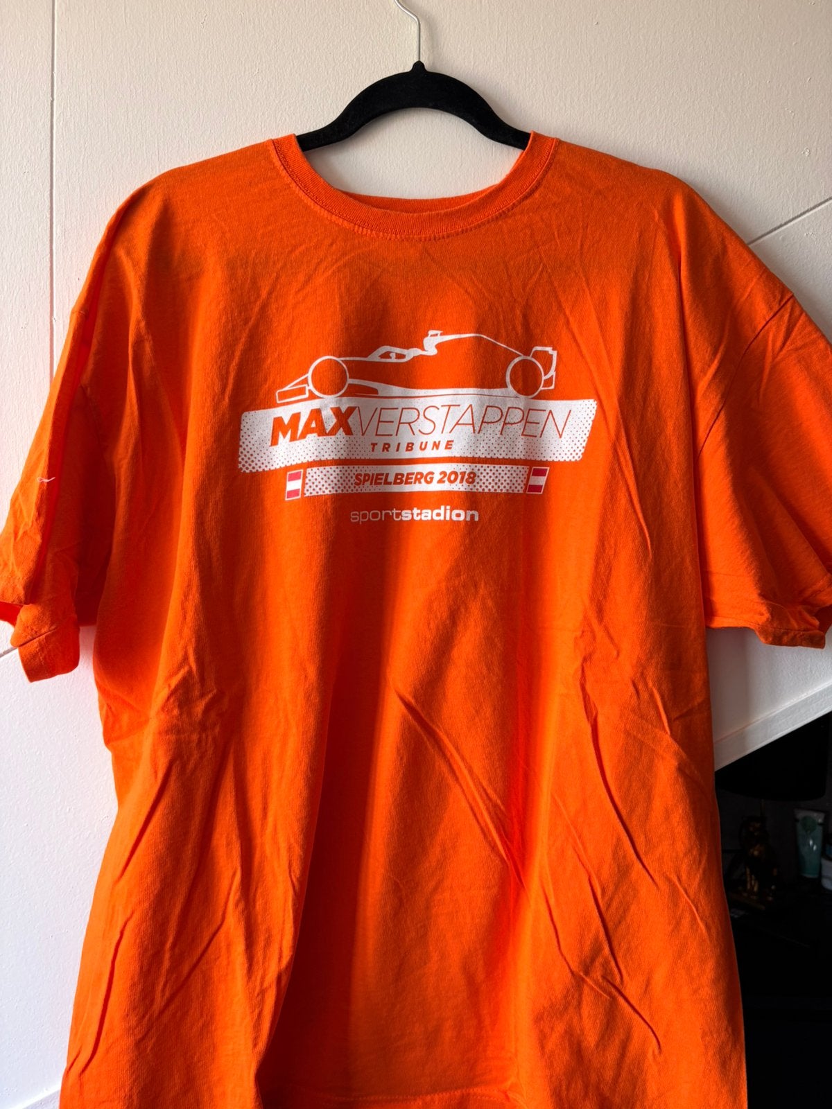 Max Verstappen Tribune Spielberg 2018 T-shirt, Verzenden, Gedragen, Overige maten, Oranje