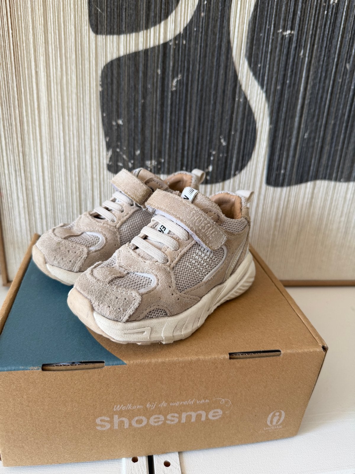 Shoesme sneakers maat 23 - Beige, Ophalen of Verzenden, Zo goed als nieuw, Jongen of Meisje, Sportschoenen