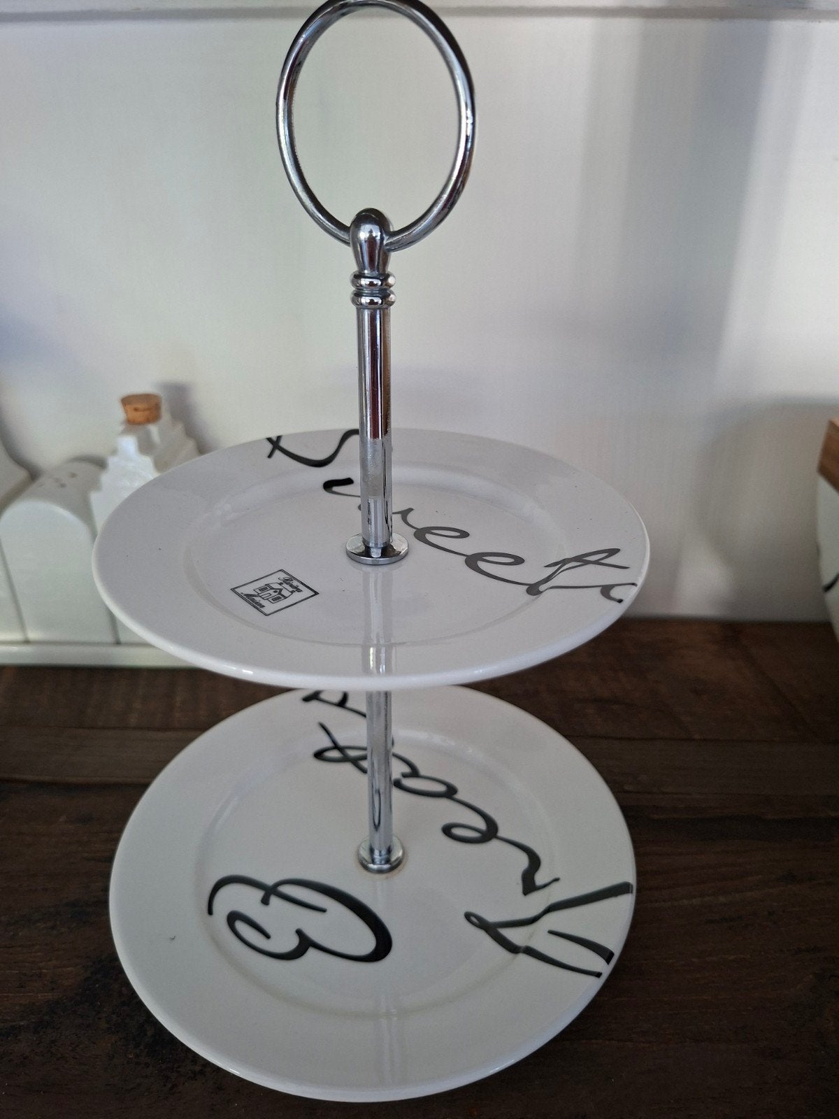 Kleine etagère met twee lagen riviera maison, Etagère, Gebruikt, Ophalen of Verzenden, Steen/keramiek
