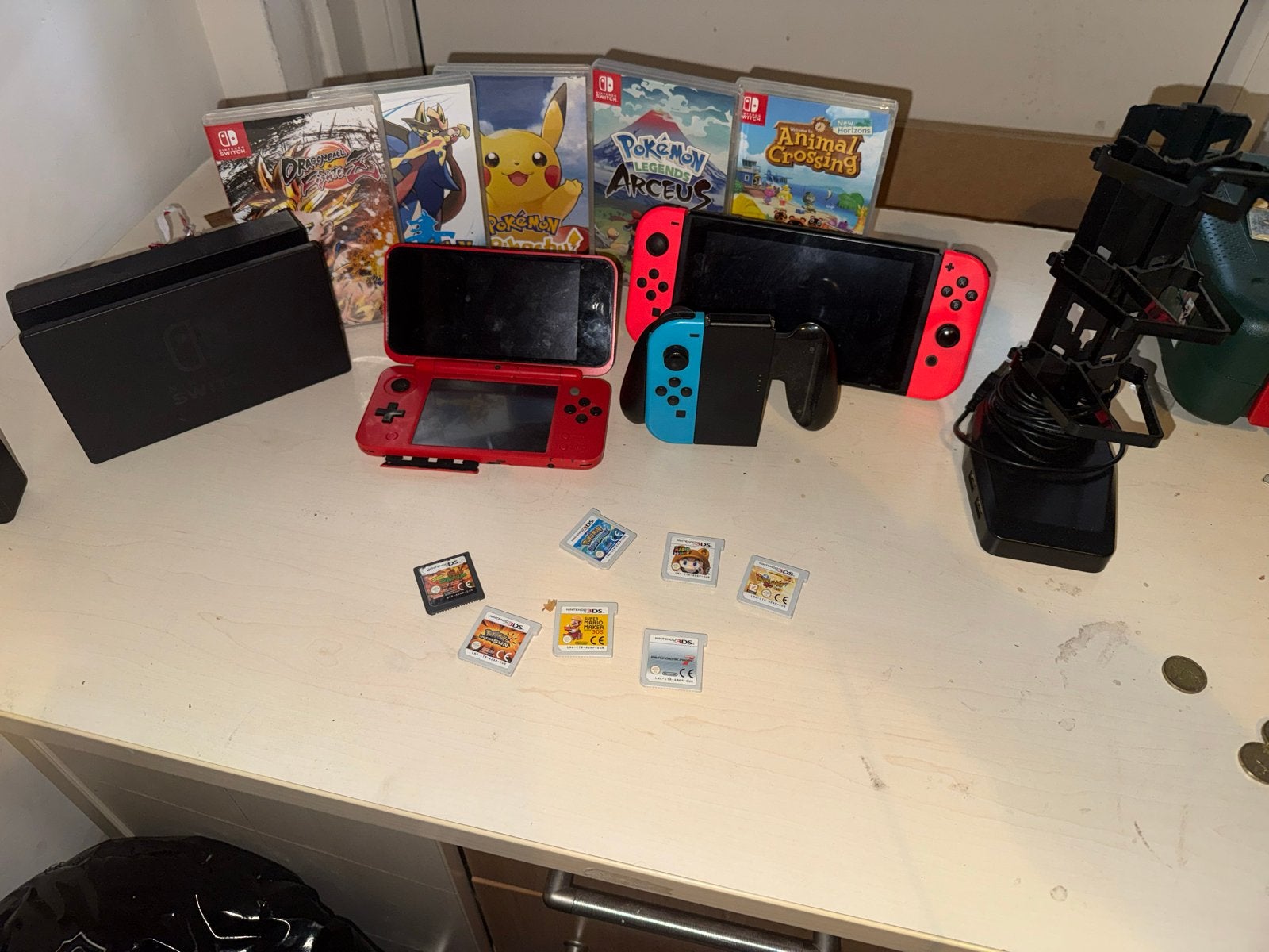 Nintendo Switch & 2DS XL Bundel met Games en Accessoires, Switch 2019 Upgrade, Met 2 controllers, Ophalen of Verzenden, Gebruikt