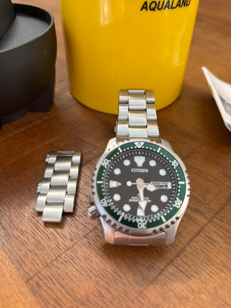 Citizen Promaster 200m automaat met groene ring, Sieraden, Tassen en Uiterlijk, Horloges | Heren, Ophalen of Verzenden, Zo goed als nieuw