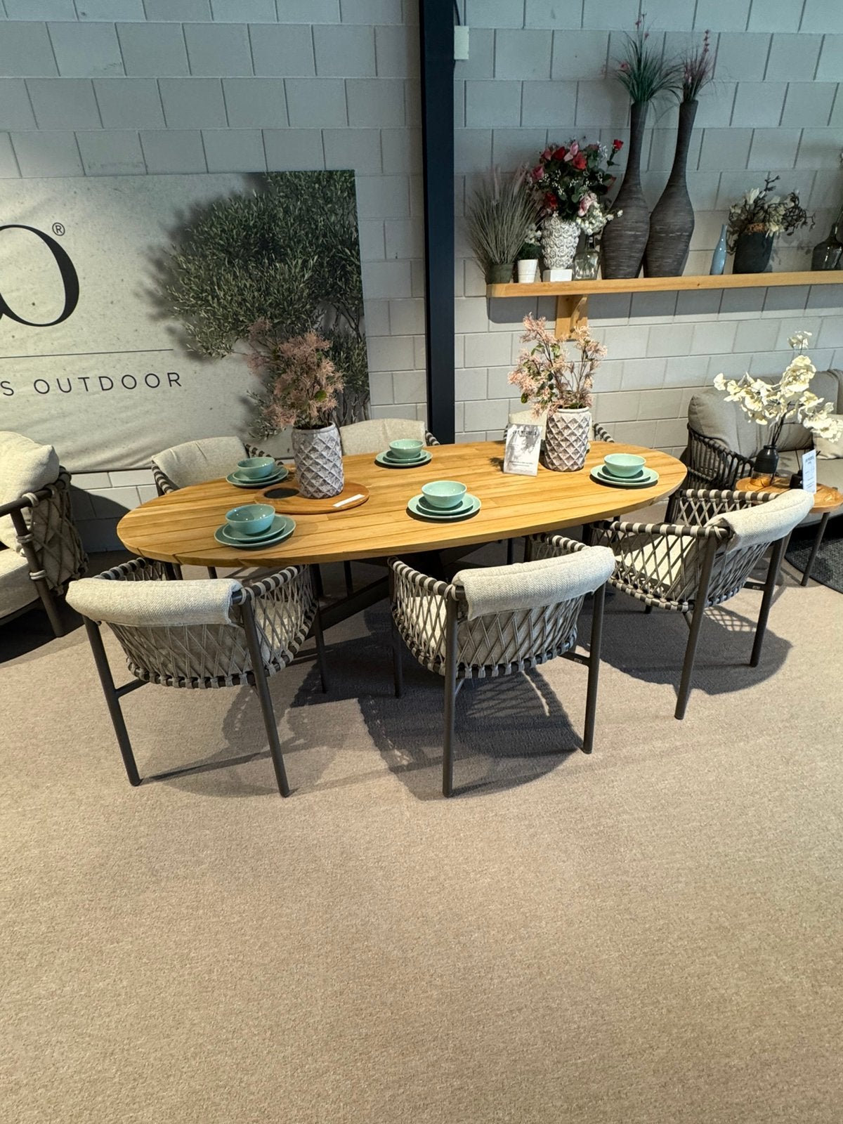 Tuinset 4 seasons outdoor allora teak tafel prado ellips