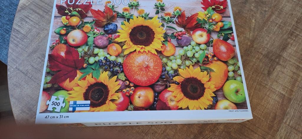 Puzzle 500 stukjes - Fruit en Bloemen (47x31 cm), Ophalen, Meer dan 50 stukjes, Zo goed als nieuw, 6 jaar of ouder