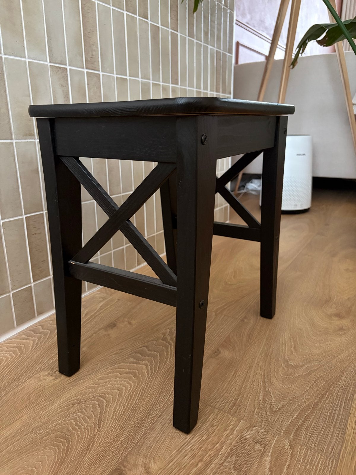 IKEA Ingolf krukje zwart, Ophalen, Zo goed als nieuw, Hout