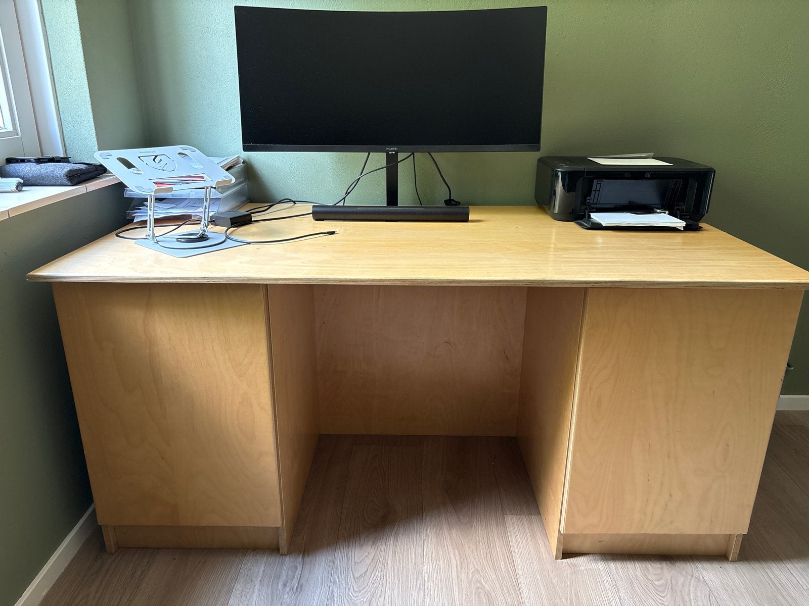 Groot bureau 80x160 cm, Overige typen, Gebruikt, Hout, Bruin