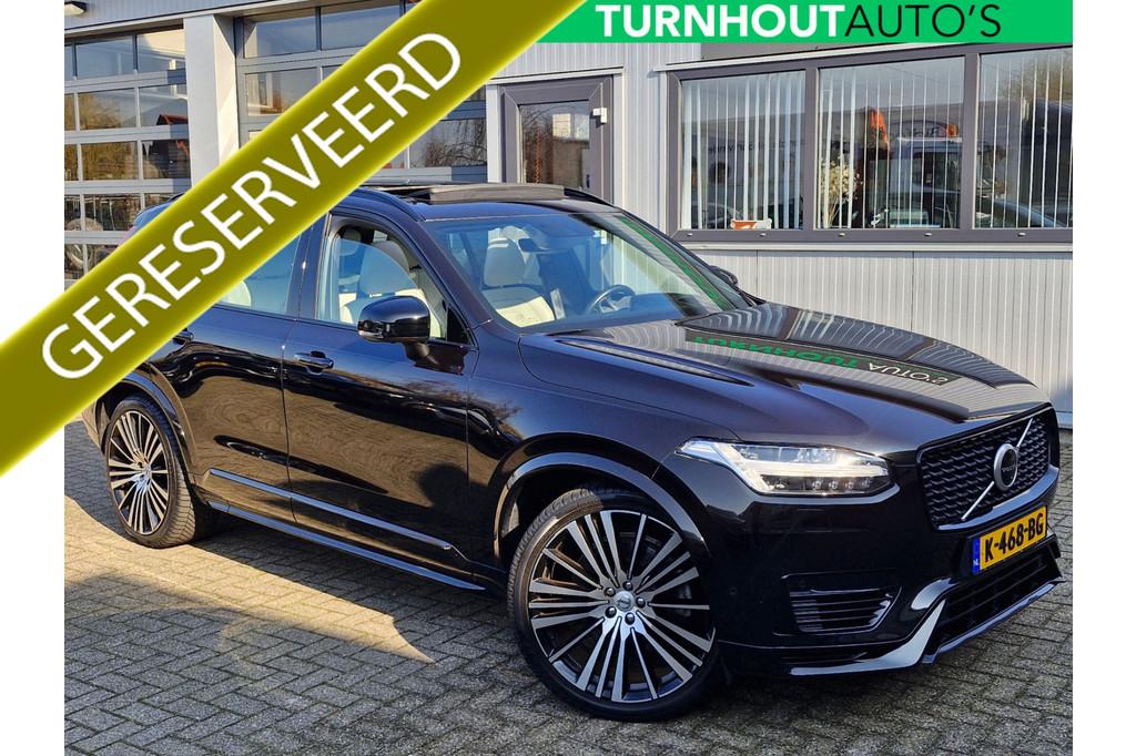 Volvo XC90 T8 Recharge AWD R-Design | Luchtvering | Pano | H, Auto's, Verwarming stoelen achter, 7 stoelen, Zwart, Bedrijf