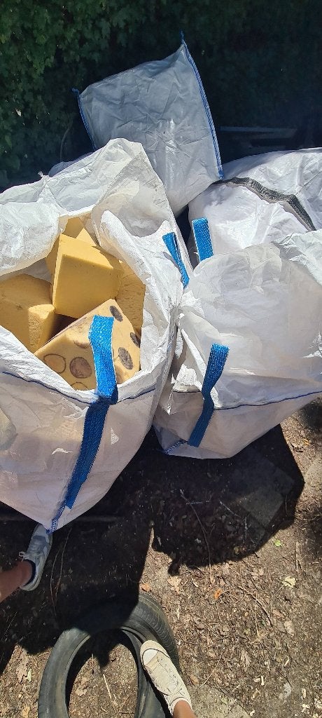 Gratis schuimblokken / turnblokken, Ophalen, Overige materialen, Gebruikt, Beige