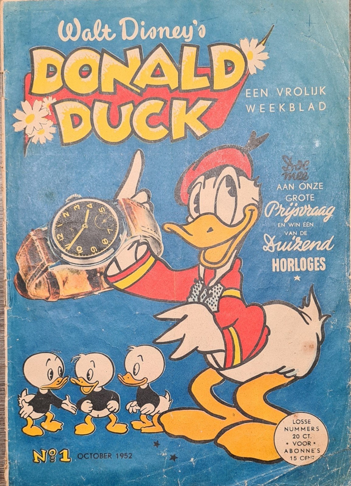 Donald Duck origineel nummer 1 uit 1952, Boeken, Stripboeken, Eén stripboek, Ophalen of Verzenden, Gelezen