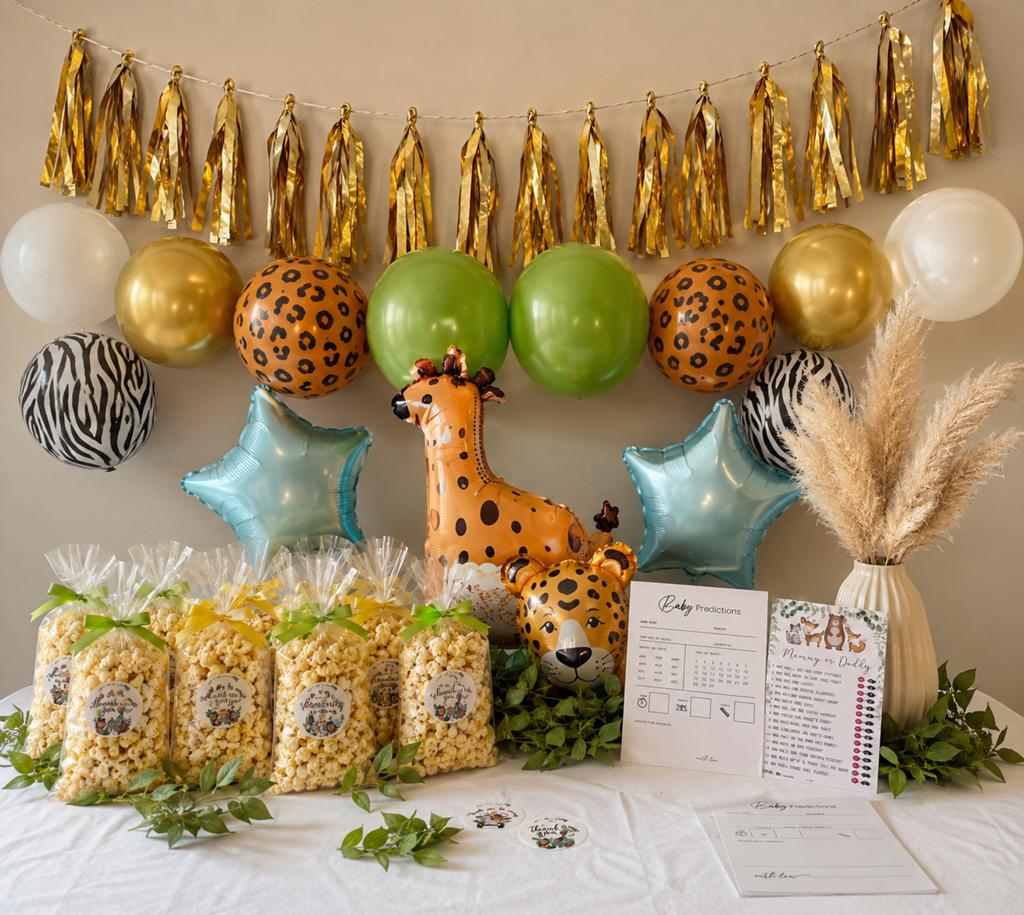 Jungle Babyshower Box | incl decoratie/activiteiten/goodies, Ophalen of Verzenden, Zo goed als nieuw, Versiering, Geboorte of Huwelijk