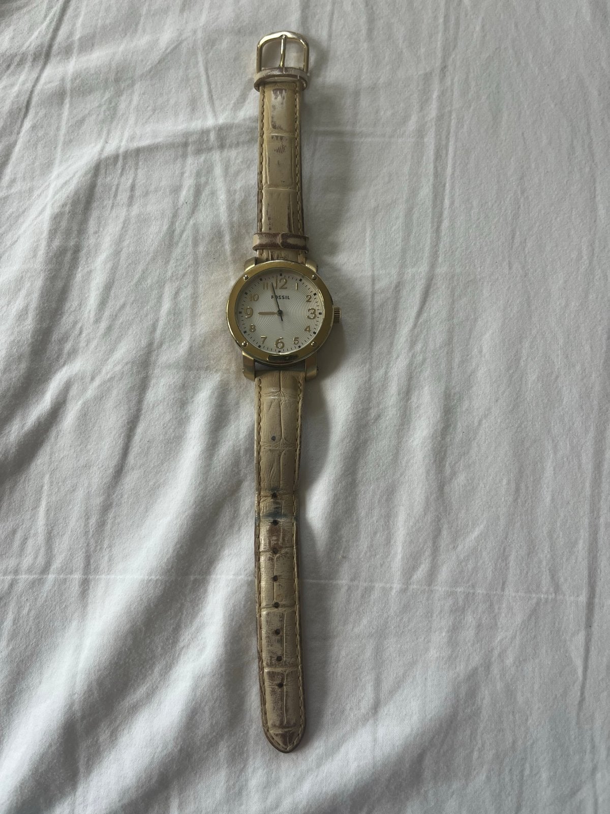 Fossil dameshorloge met leren bandje, Sieraden, Tassen en Uiterlijk, Horloges | Dames, Overige materialen, Fossil, Polshorloge