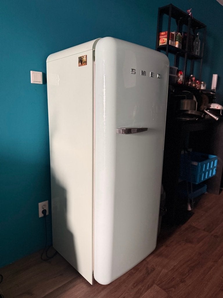 Smeg Koelkast FAB28 - Retro Stijl in Pastelgroen, Ophalen, 200 liter of meer, 60 cm of meer, 160 cm of meer