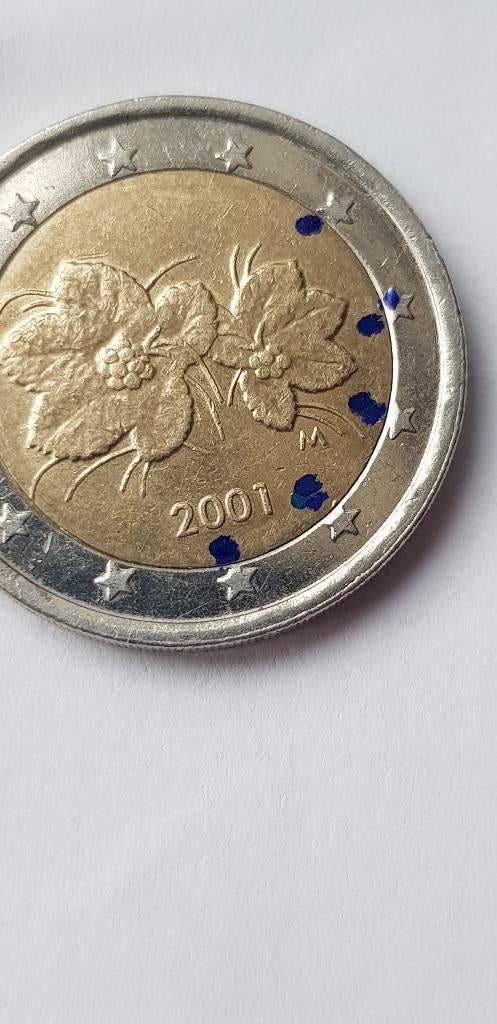 2 euro Finland 2001 met misslag, Ophalen of Verzenden, Finland, 2 euro, Losse munt