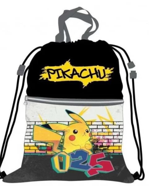 Pikachu Gymtas - Zwart met kleurrijke print, Rugtas, Zwart, Nieuw, Ophalen of Verzenden