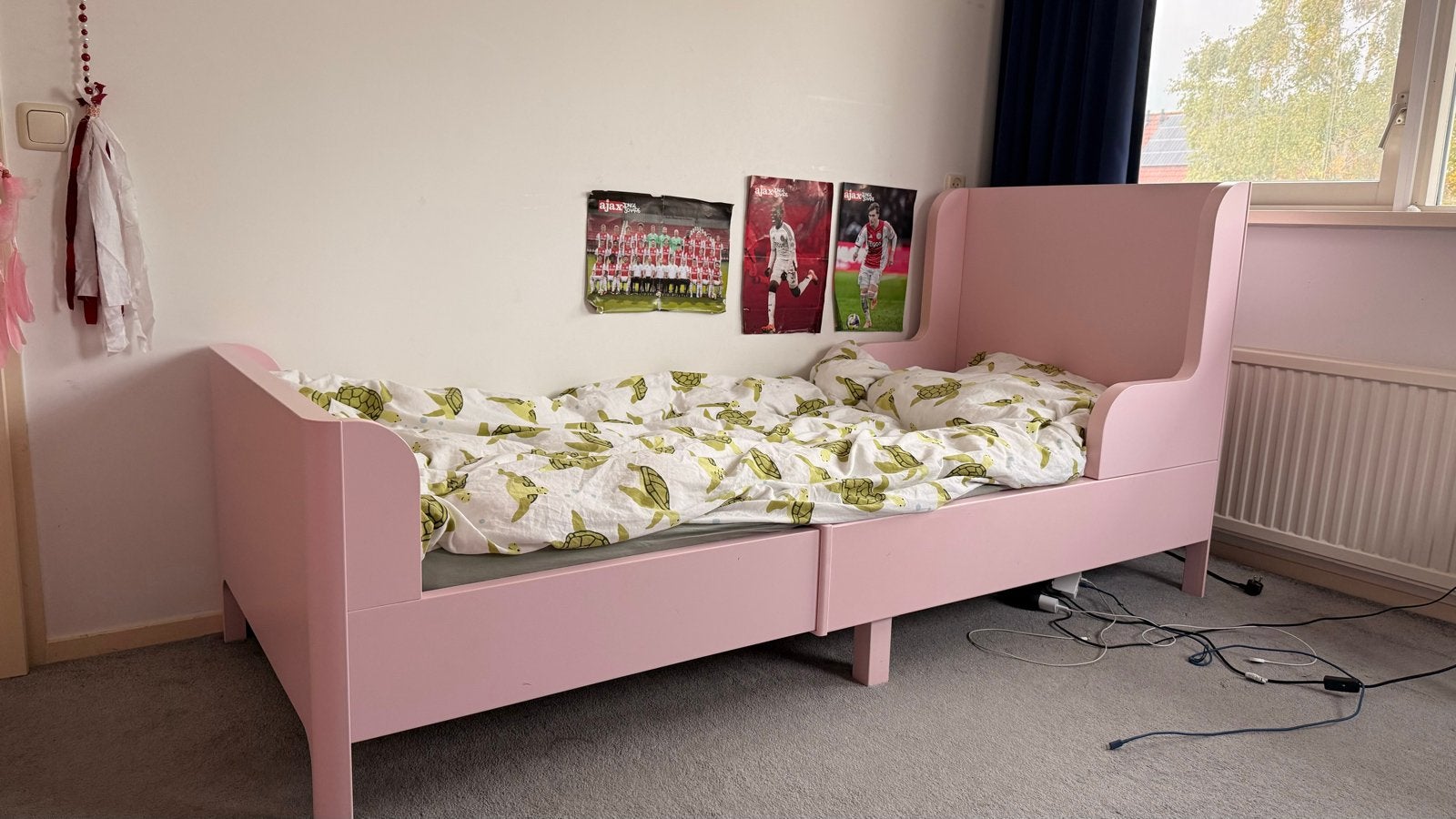 IKEA Busunge meegroeibed roze - met kleine defecten, Ophalen, 190 cm of minder, 80 cm, Hout