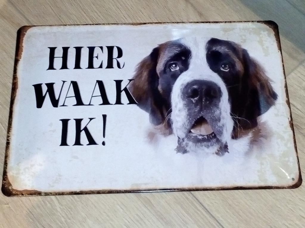 Waarschuwingsbord Sint Bernard, Dieren en Toebehoren, Ophalen, Nieuw