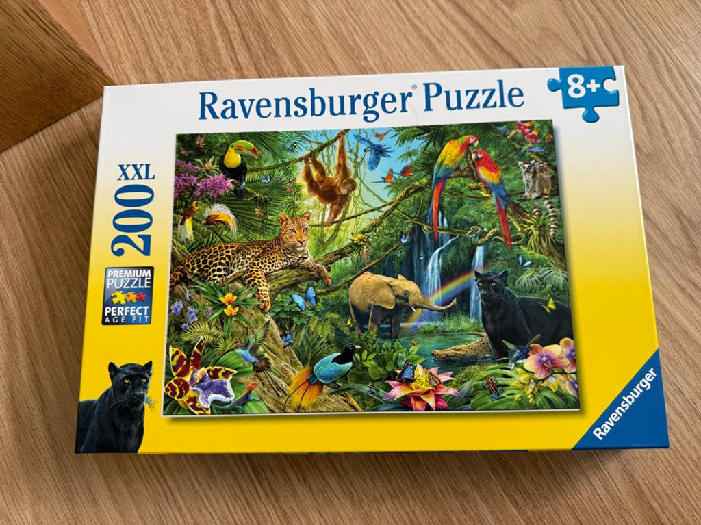 Ravensburger Puzzel 200 XXL - Jungle Dieren, Ophalen of Verzenden, Zo goed als nieuw