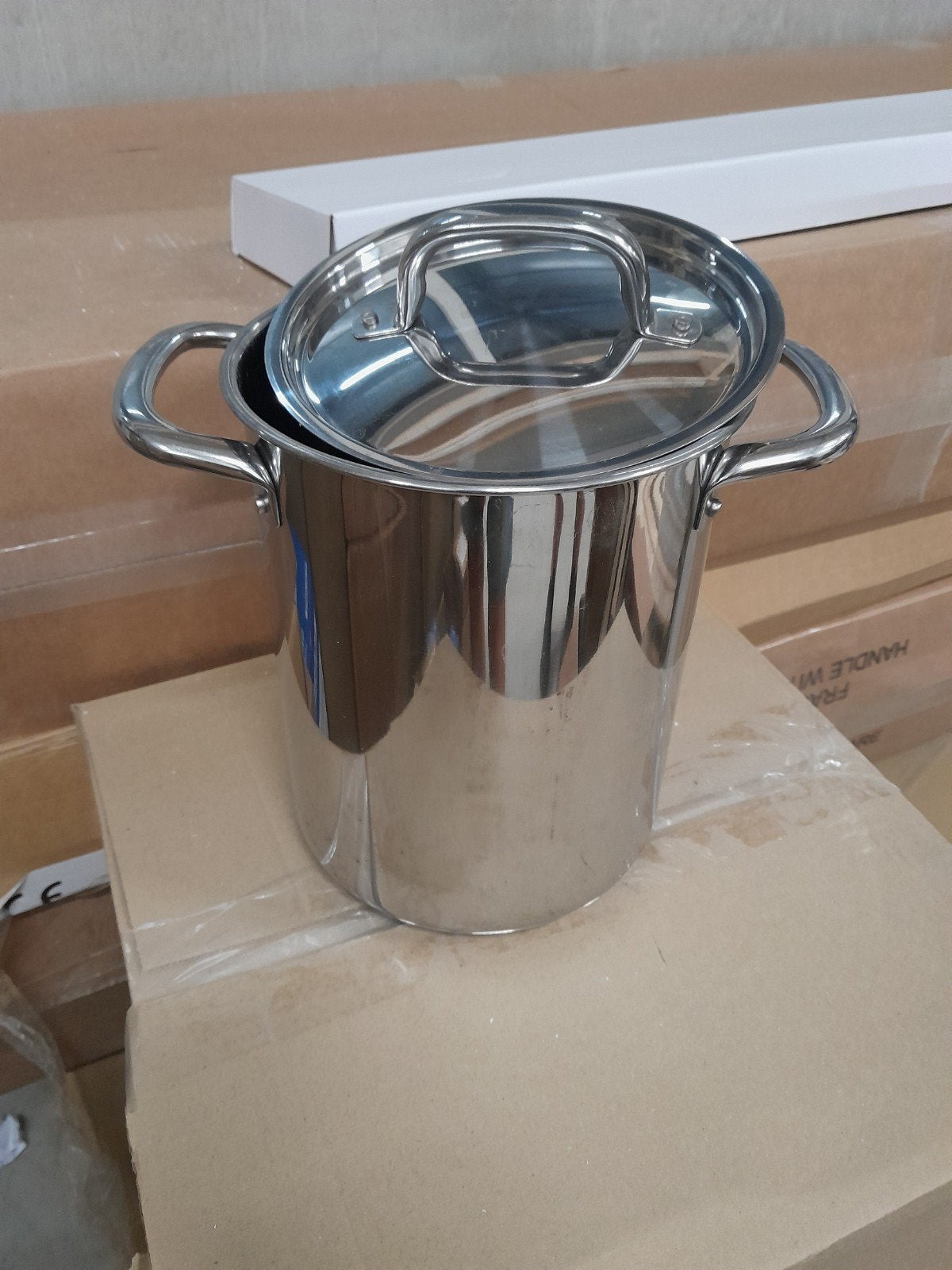 RVS 5 L Kookpan met Deksel - Gebruikt 20 stuks, Ophalen, Gebruikt, Rvs, Kookpan of Snelkookpan