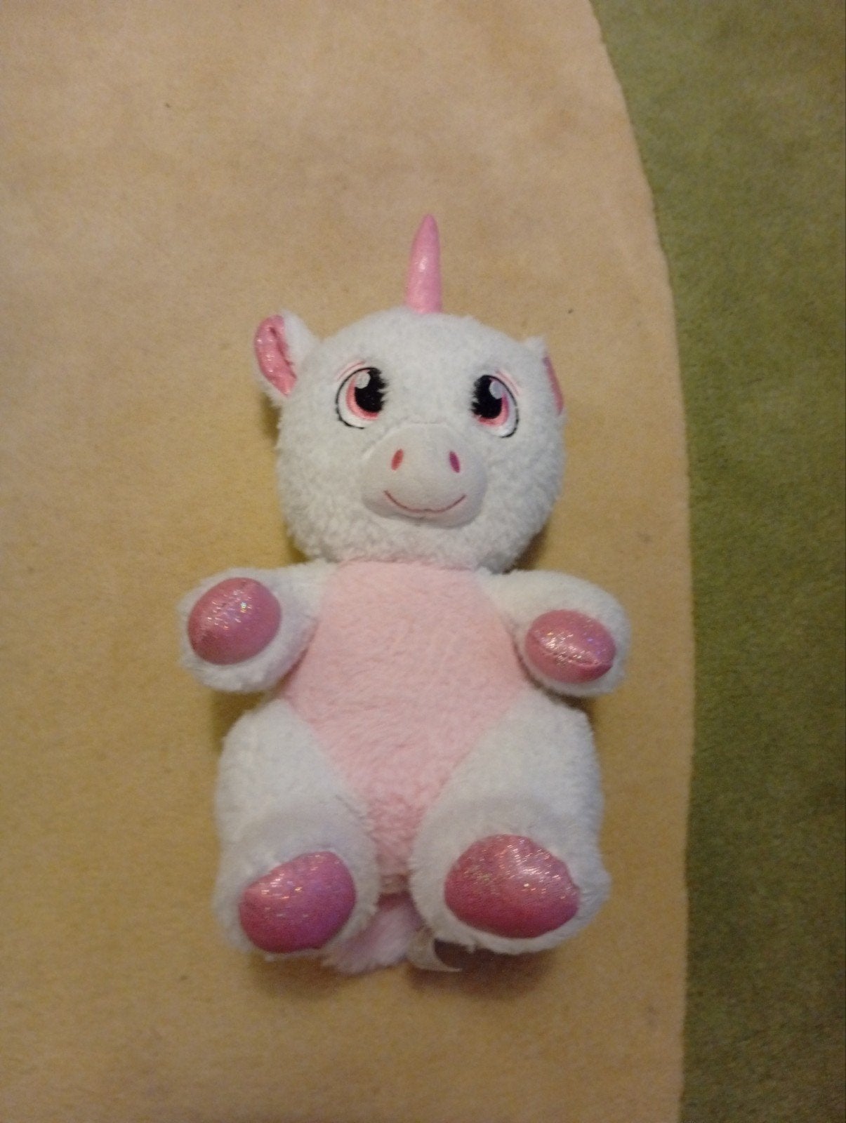 Schattige eenhoorn knuffel wit met roze details, Eenhoorn, Ophalen of Verzenden, Zo goed als nieuw, Middelgroot (20 tot 80 cm)