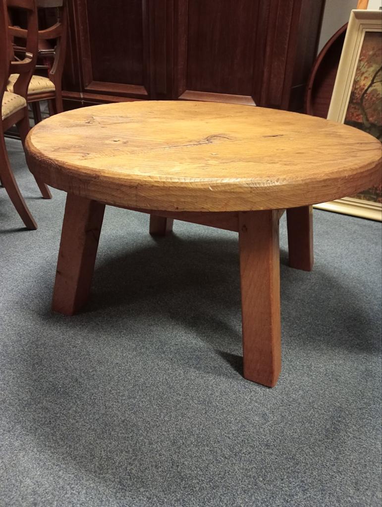 Antieke Brutalistische Eiken Salontafel in zeer goede staat