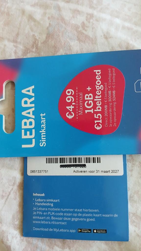 MOOI NUMMER LEBARA PREPAID SIM 06-51-33-77-51, Telecommunicatie, Prepaidkaarten en Simkaarten, Ophalen of Verzenden, Nieuw, KPN