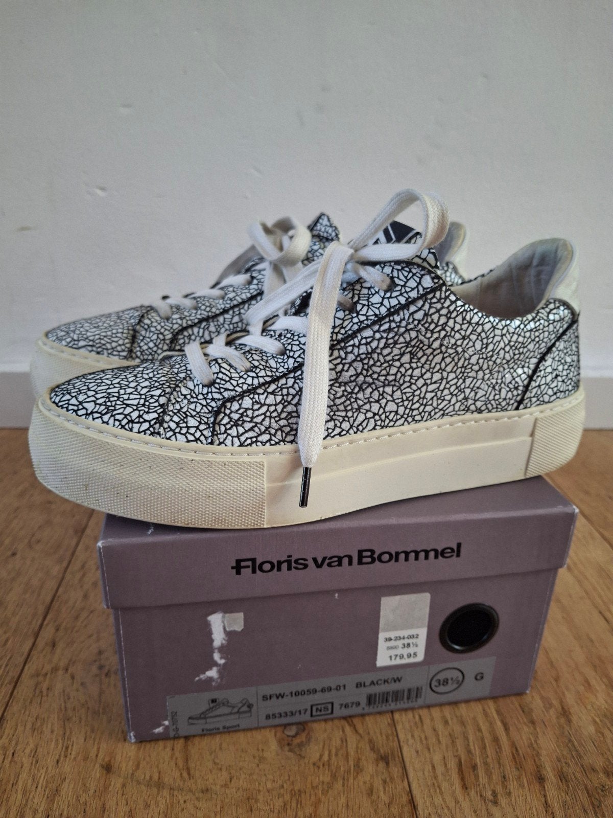 Floris van Bommel dames sneakers mt 38.5 maat 38, Zwart, Floris van Bommel, Ophalen of Verzenden, Sneakers of Gympen
