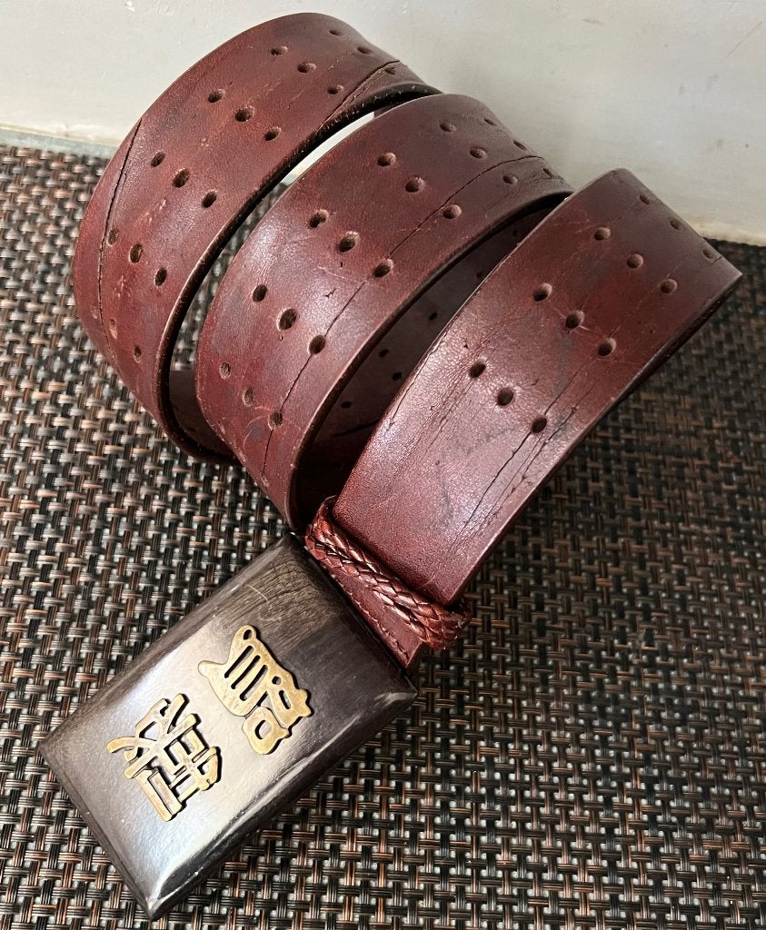 Post & Co. leren riem. 80 cm., Bruin, Minder dan 35 cm, 80 cm of meer, Minder dan 20 cm