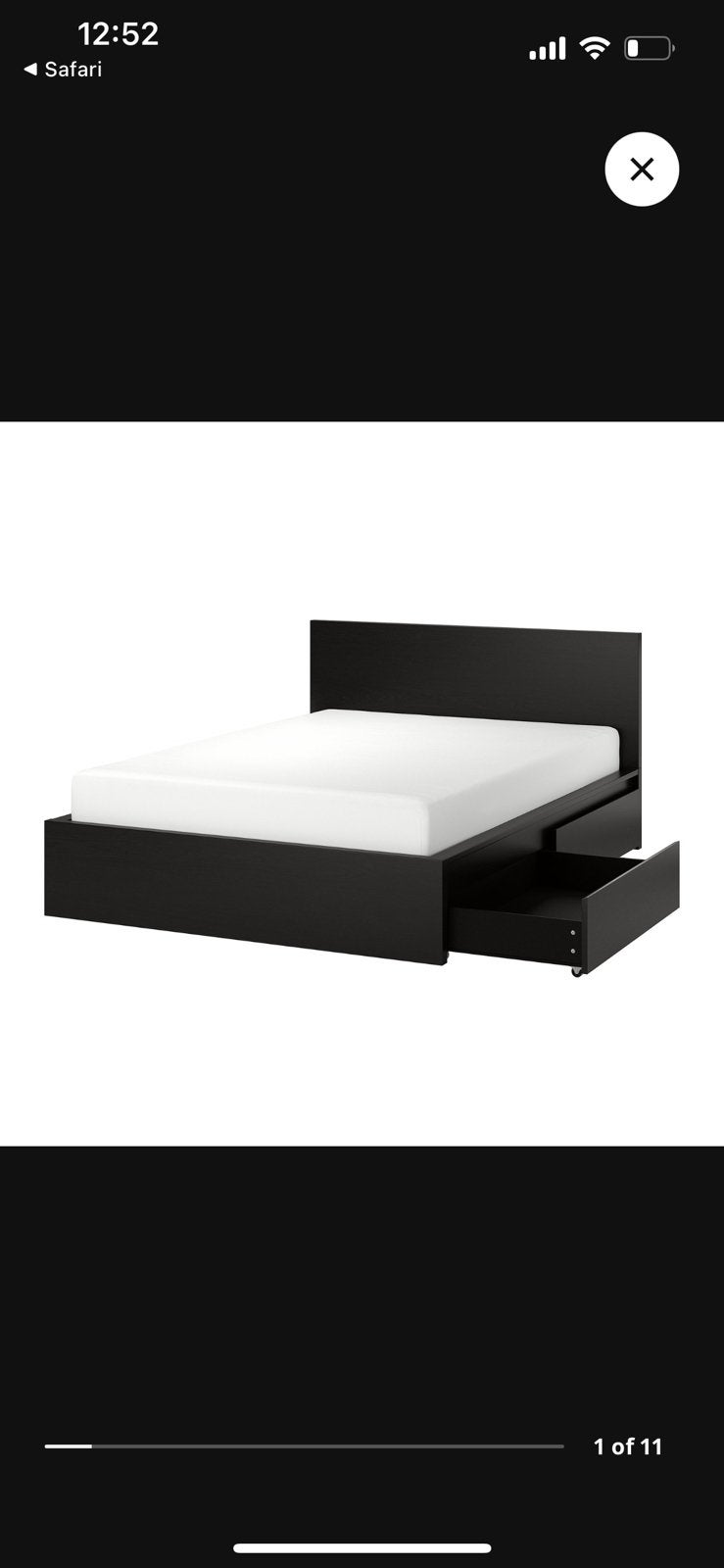 IKEA MALM, Ophalen, Gebruikt, Zwart, Tweepersoons