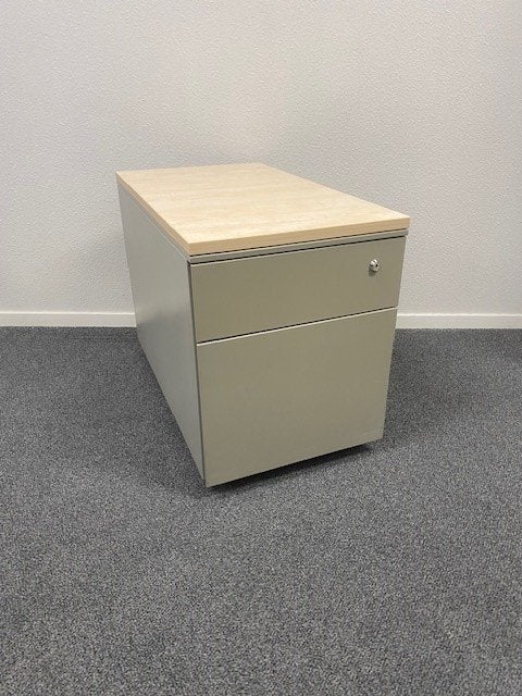 Ladeblok met hangmaplade verrijdbaar kleur alu diepte 76cm, Niet ingevuld, Minder dan 50 cm, Gebruikt, 1 of 2 laden