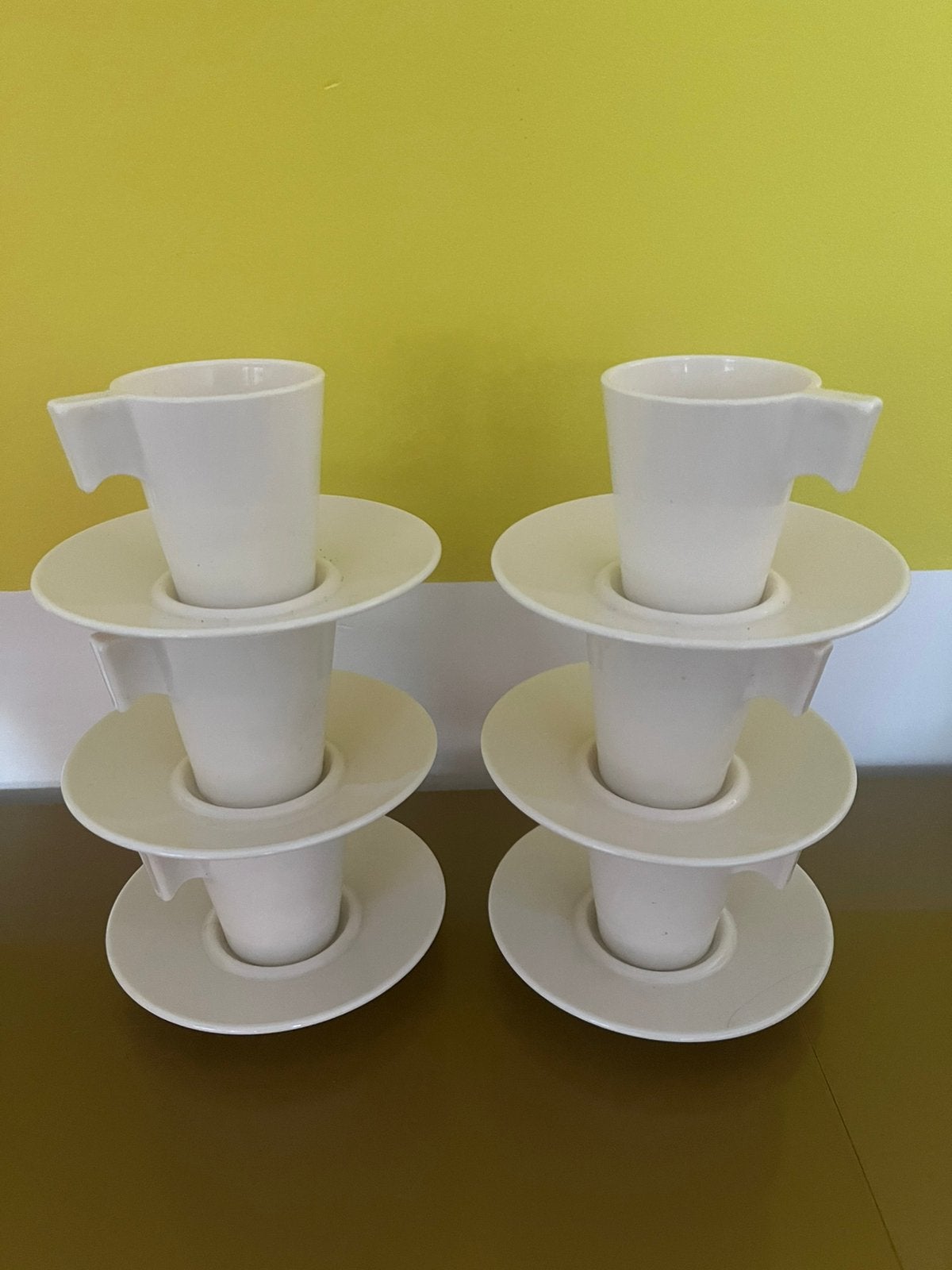 ARC. —. FRANCE. —  MELKGLAS. —  ESPRESSOKOPJES (6)., Antiek en Kunst, Ophalen of Verzenden