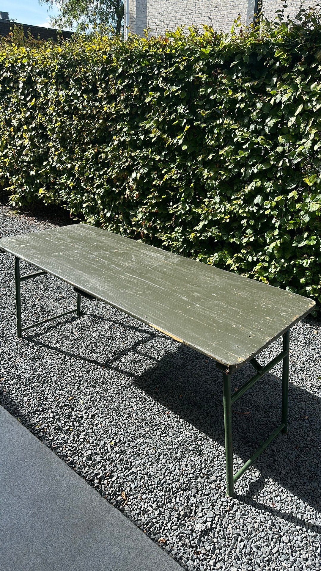 Zware legertafel inklapbaar loods5 vtwonen, Ophalen, Gebruikt, Rechthoekig, Metaal