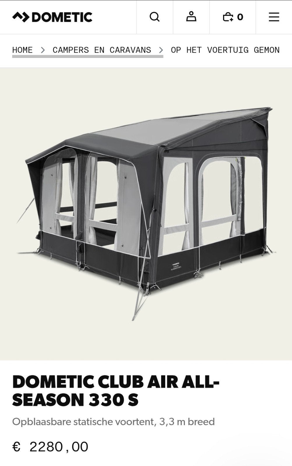 Dometic Club AIR All-Season 330 S, Ophalen, Zo goed als nieuw