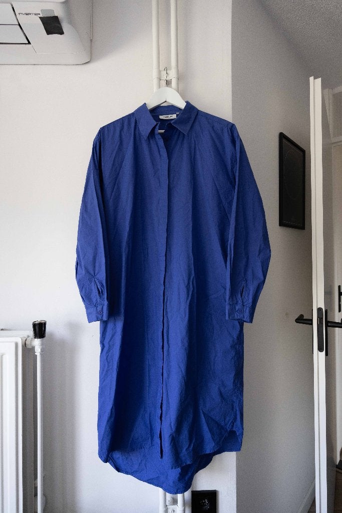 Blauwe blousejurk MSCH Copenhagen maat M, oversized, Kleding | Dames, Maat 38/40 (M), Msch Copenhagen, Blauw, Ophalen of Verzenden