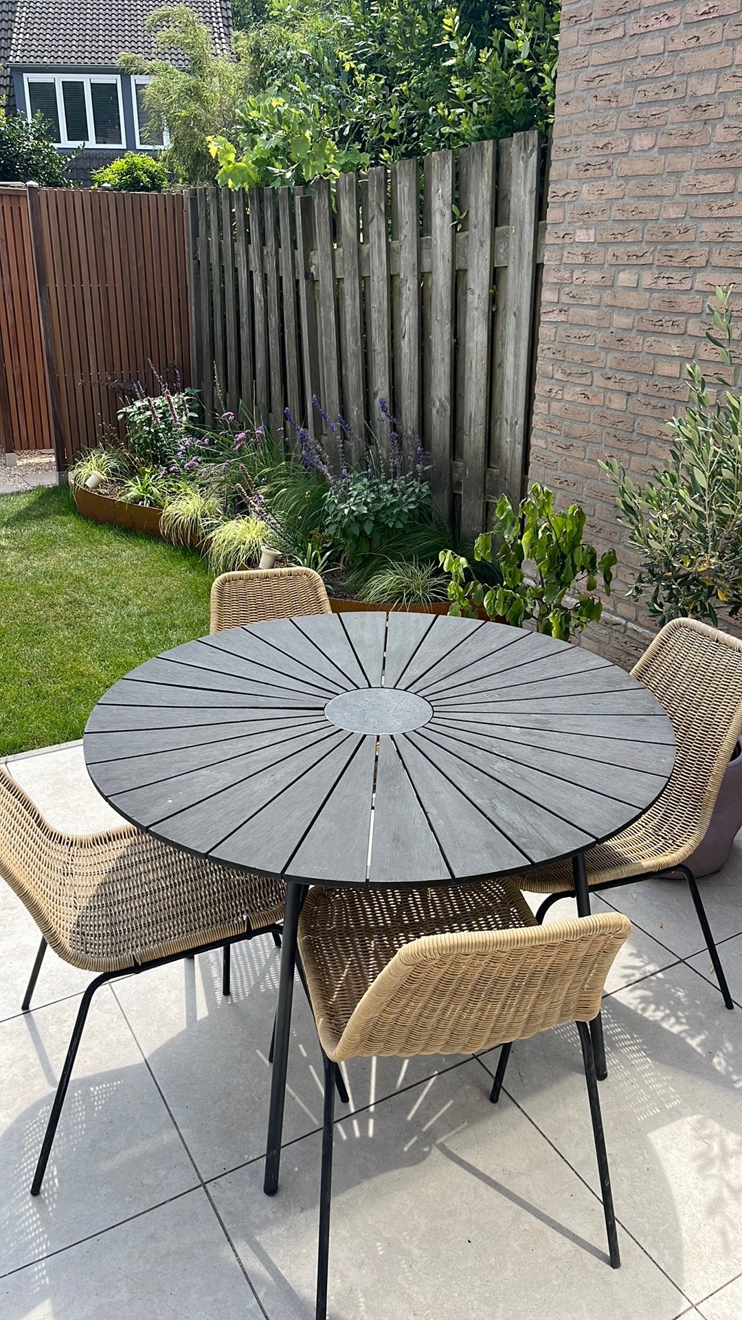 Tuintafel en stoelen, Ophalen, 4 zitplaatsen, Gebruikt, Eettafel