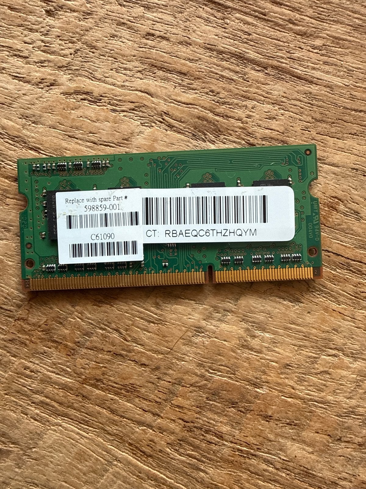 Samsung 1GB DDR3 RAM Geheugen voor Laptop (M471B2873FHS-CH9), DDR3, Ophalen of Verzenden, Laptop, Gebruikt