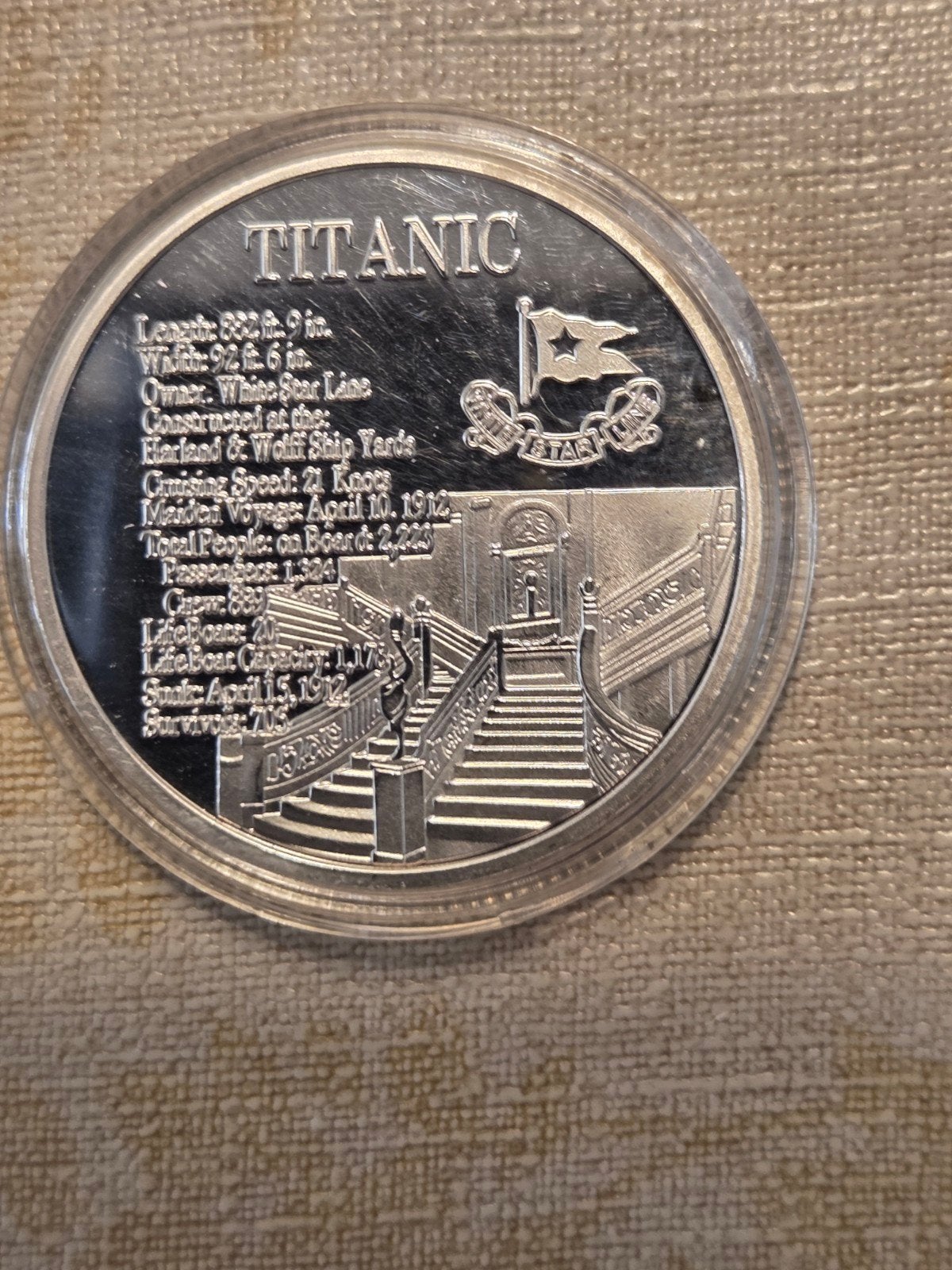 Titanic Herdenkingsmunt - Zilverkleurig, Ophalen of Verzenden, Buitenland