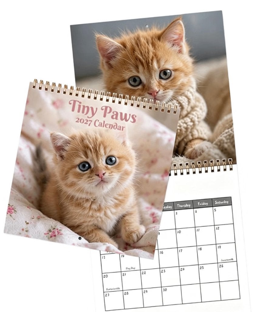 Katten kalender 2027, schattige kittenwandplanner