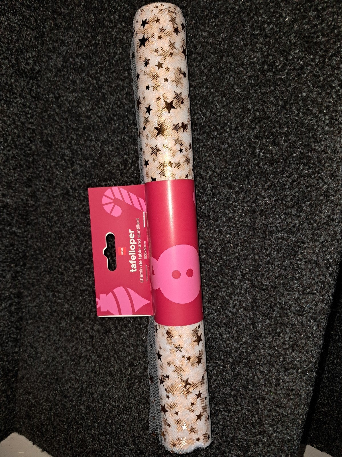 Tafelloper met gouden sterren, 300x30cm, Nieuw, Ophalen of Verzenden, Tafelloper, Meerkleurig