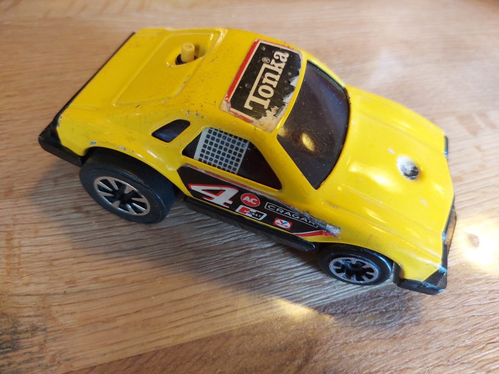 Vintage Tonka Raceauto - Geel, Made in Japan (Jaren '70), Ophalen of Verzenden, Gebruikt
