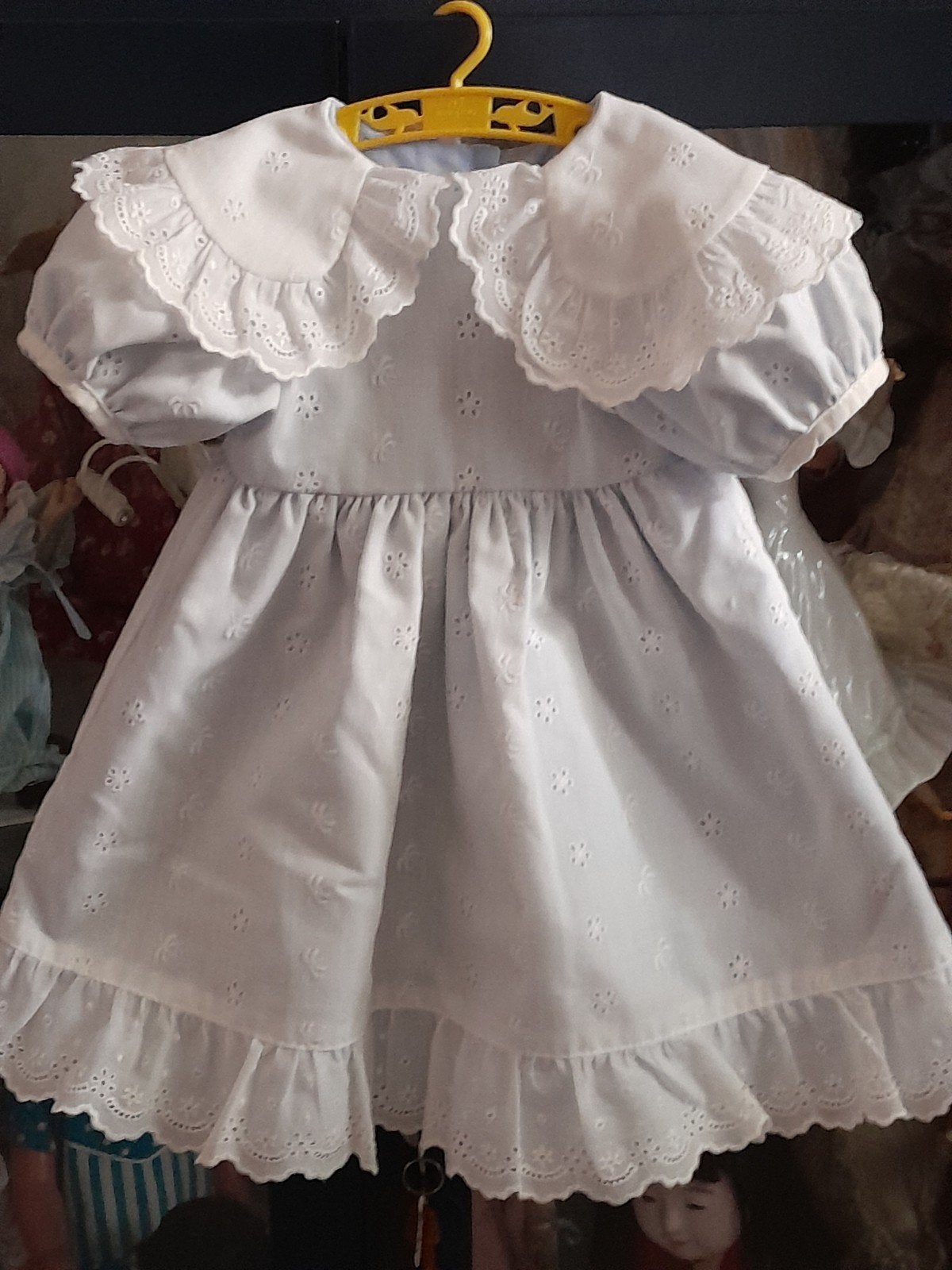 Annette Himstedt origineel jurkje witblauw broderie katoen, Verzenden, Kleertjes