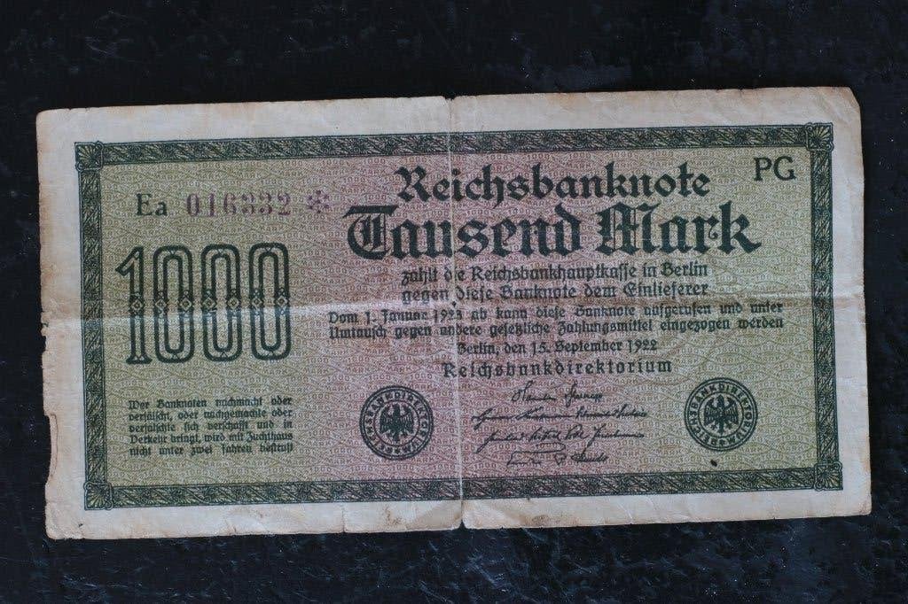 Zeldzaam 1000 Mark biljet uit 1922 - Duitsland, Postzegels en Munten, Verzenden, Duitsland, Los biljet