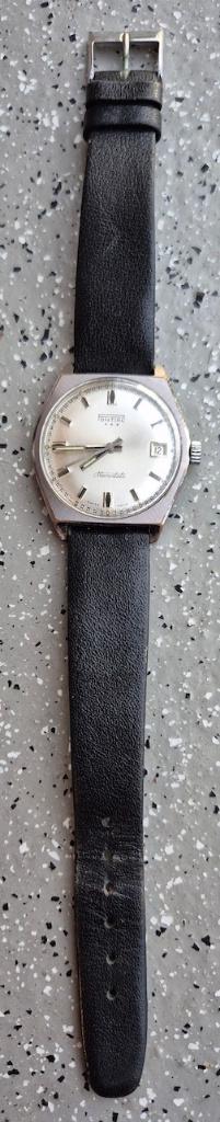 Pontiac Memodate mechanische herenhorloge., Overige merken, Staal, Met bandje, Polshorloge
