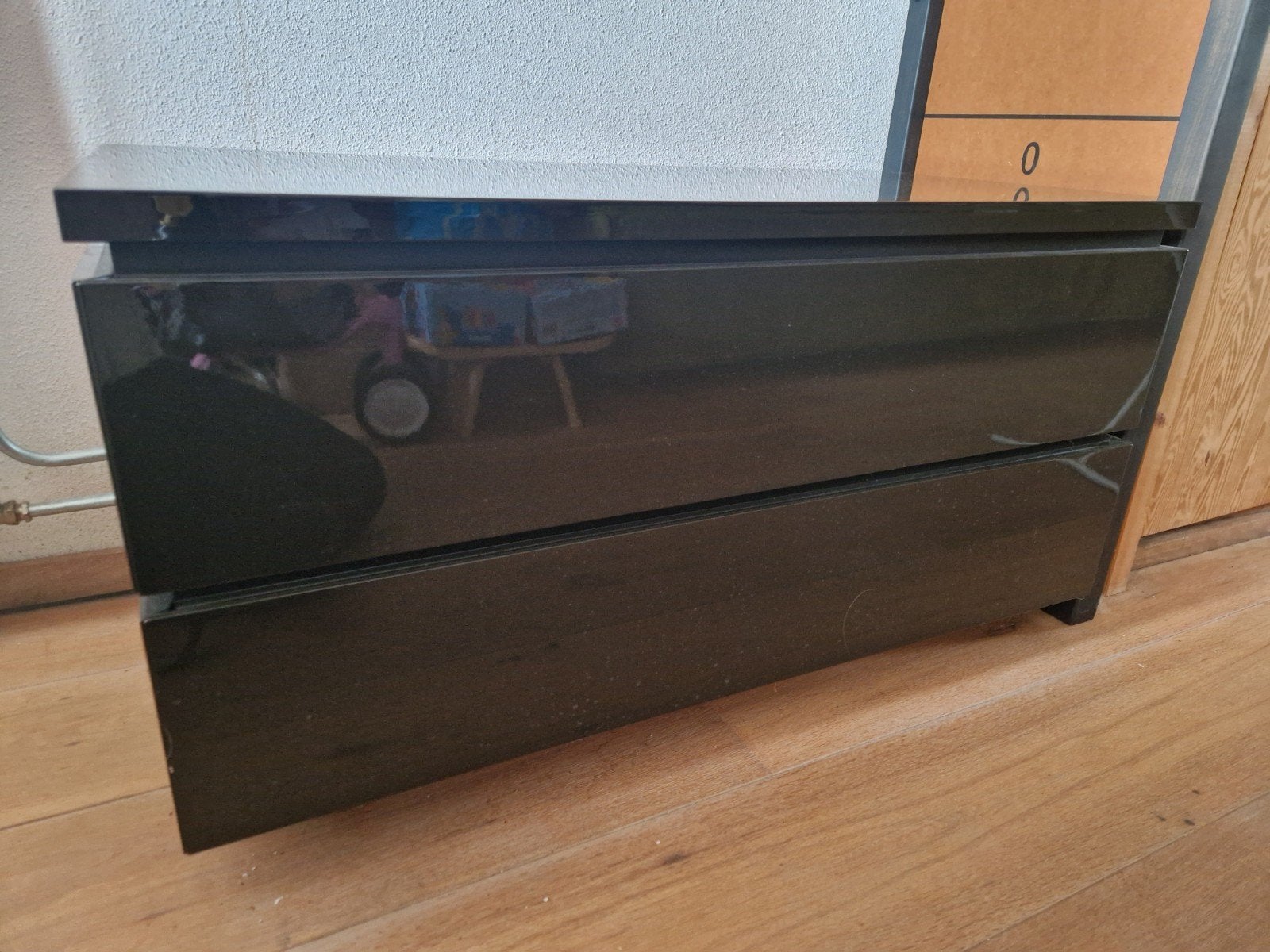 Interlubke chocoladebruine  hoogglans tv-meubel met lade en, Ophalen, Overige materialen, Gebruikt, 100 tot 150 cm