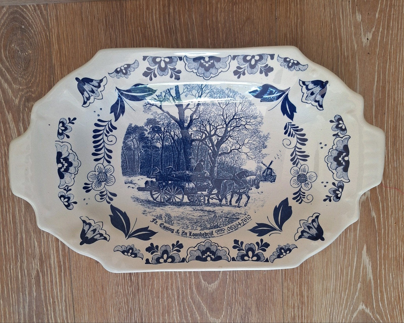 Fa. Essing & Zn loonbedrijf Aalten schaal Delfts blauw, Ophalen, Overige stijlen, Schaal of Schalen