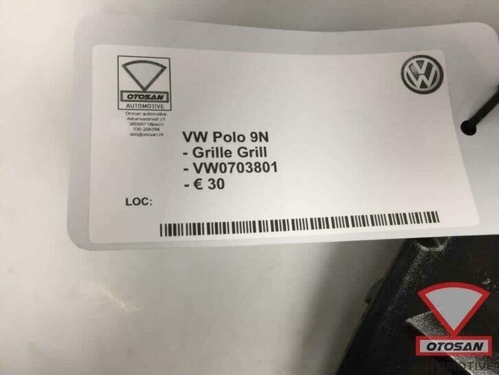 vw polo 9n 2001 2005 grille grill nieuw! vw0703801, Volkswagen, Volkswagen AG, Nieuw, Berliner Ring 2
38440  Wolfsburg, DE
