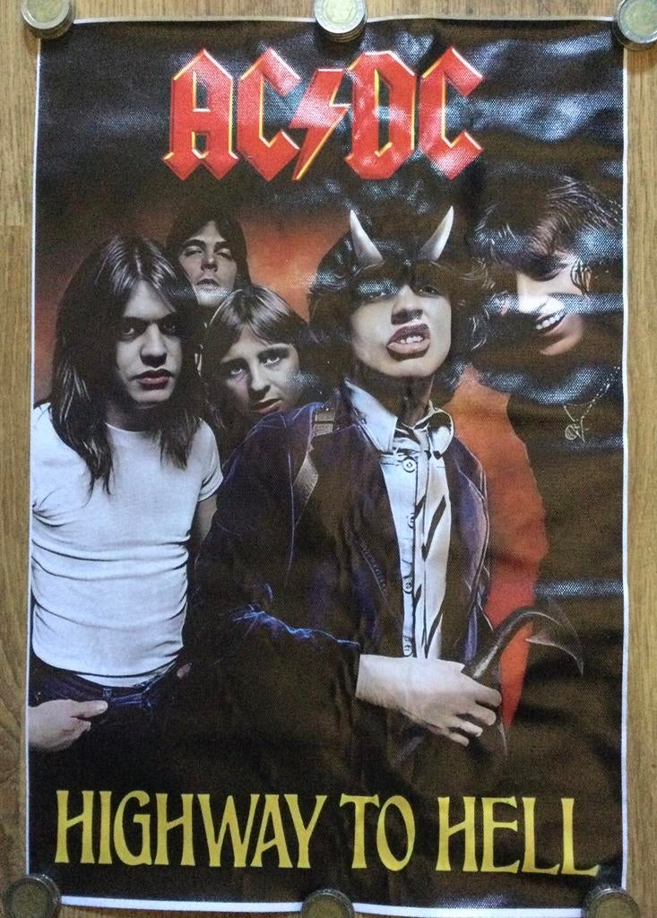 AC/DC print op canvas, Ophalen of Verzenden, Zo goed als nieuw, Poster, Artwork of Schilderij