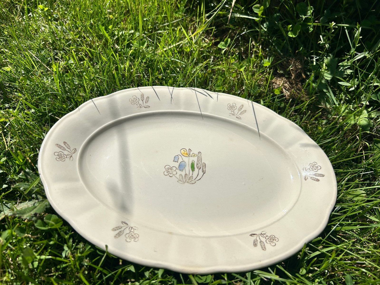 Zeldzame Rörstrand Sverige BLOMSTER ovale schotel 34cm, Ophalen of Verzenden