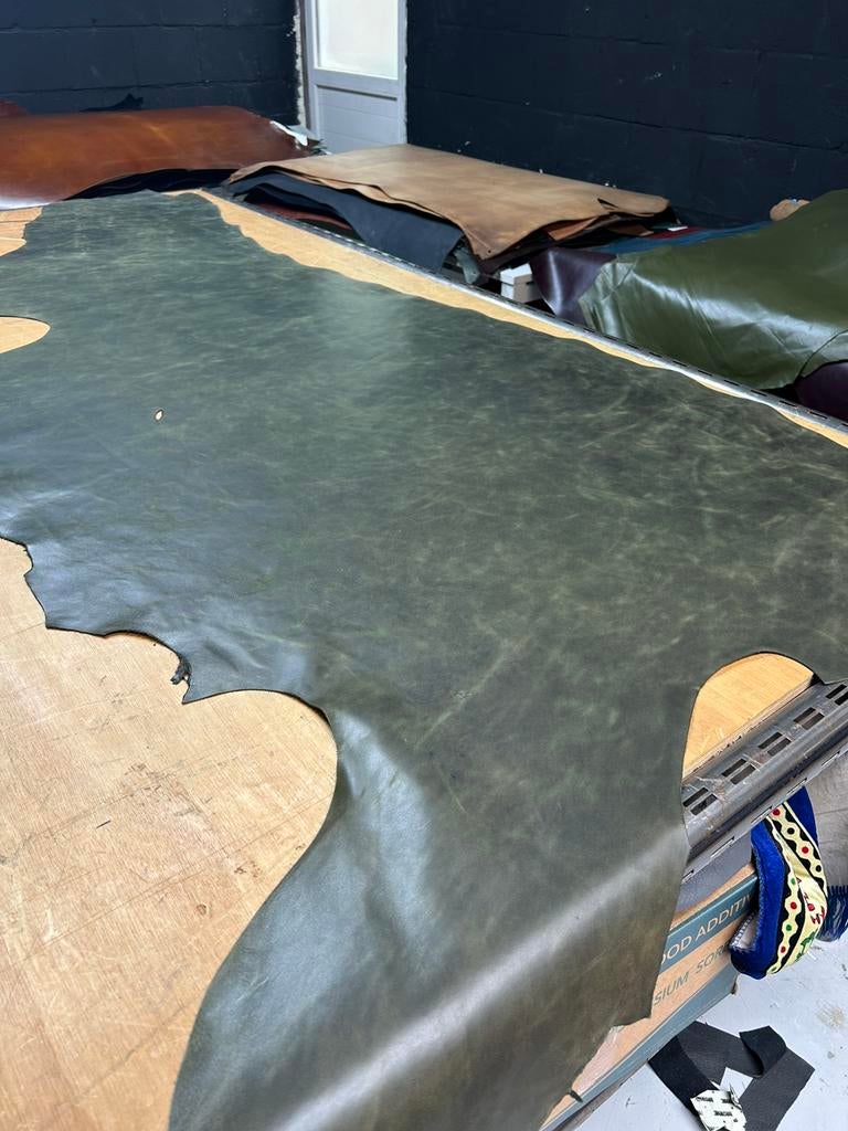 Soldaat groen camo halve huid 1.2 mm dikte soepel&glad 262, Leer of Kunstleer, Ophalen of Verzenden, Zo goed als nieuw, 30 tot 120 cm