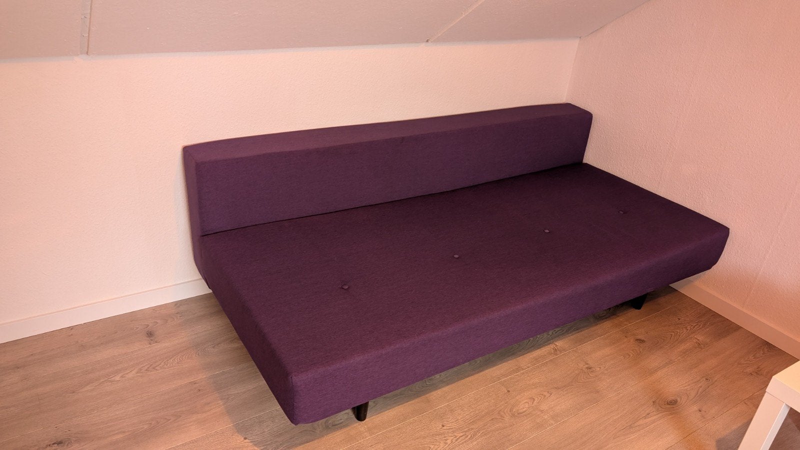 Paarse slaapbank/futon, Huis en Inrichting, Ophalen, Gebruikt, 190 cm of minder, 100 cm