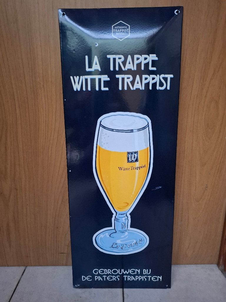 Emaillebord La Trappe witte trappist, Ophalen of Verzenden, Nieuw, Reclamebord, Plaat of Schild, La Trappe