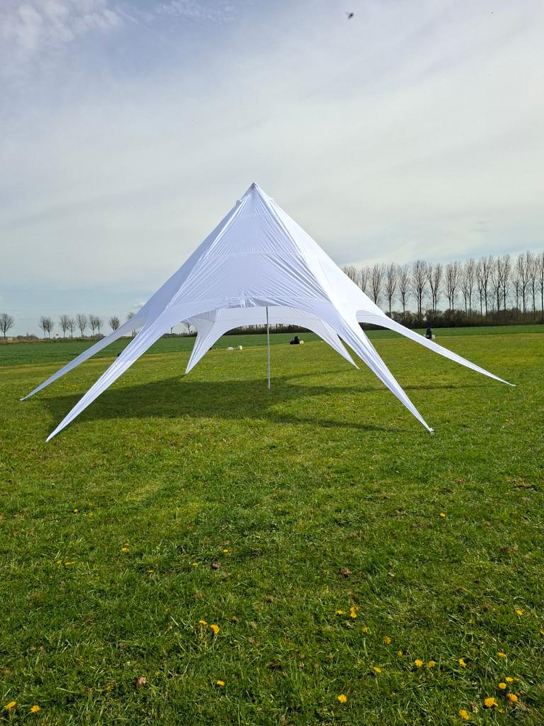 Witte partytent in vorm van ster, Opvouwbaar, 6 meter of meer, Nieuw, Stertent